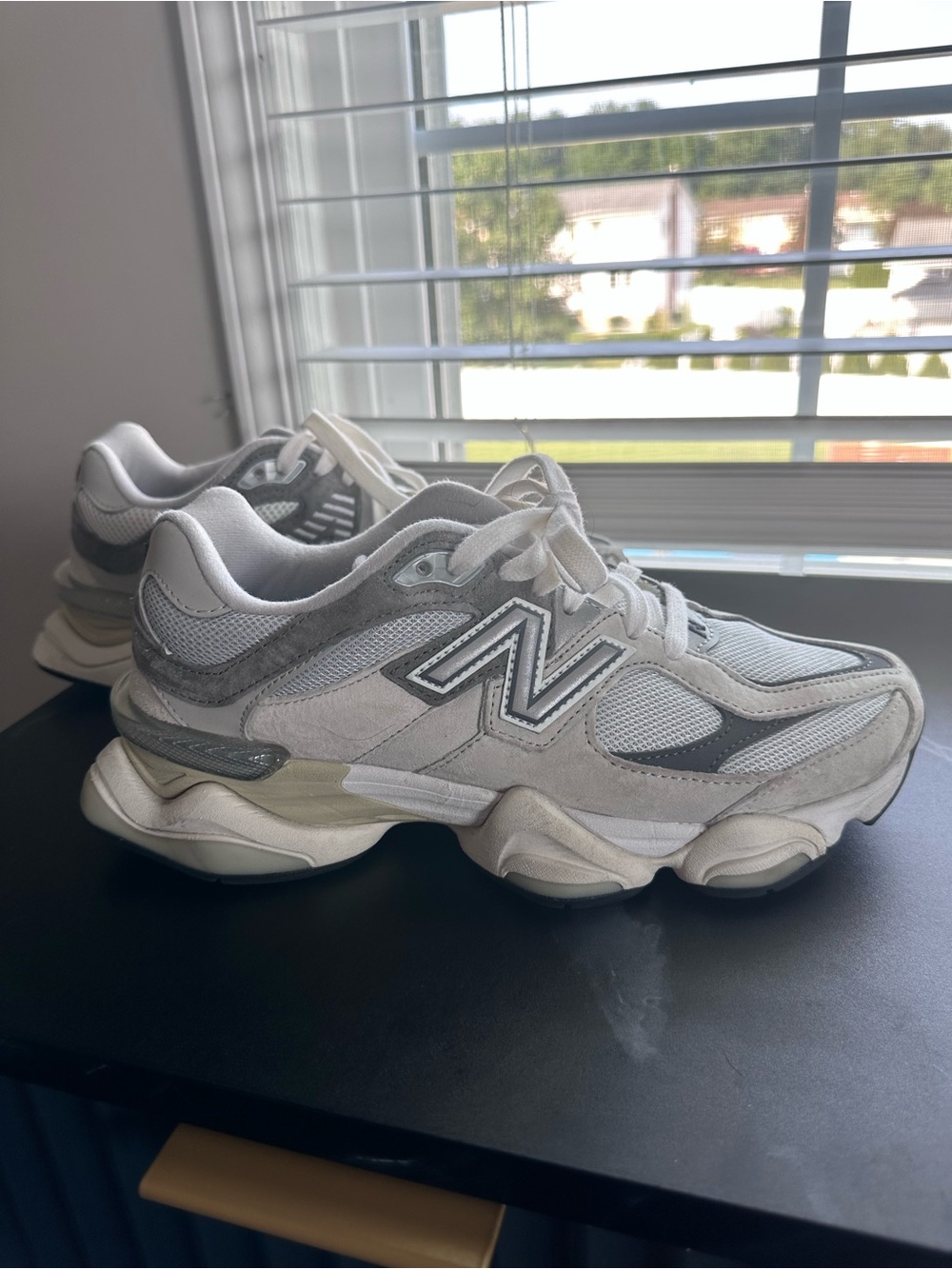 $125 OBO - New Balance women’s White Gray 9060 Sneakers with Subtle Maroon Accen - Picture 5 of 5